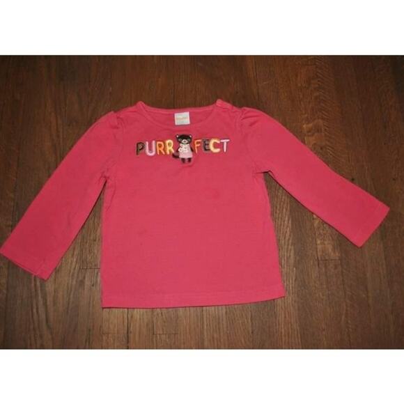 Gymboree Outlet Purrfect Autumn Cat Long Sleeve Shirt Size 3 - Picture 1 of 1